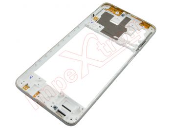 carcasa / chasis central con marco blanco / plateado para Samsung Galaxy m51, sm-m515f